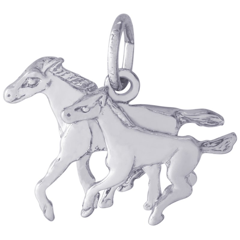 Rembrandt Sterling Silver Horse &amp; Colt Charm.
