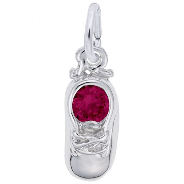 Rembrandt Sterling Baby Bootie July Synthetic Stone Charm