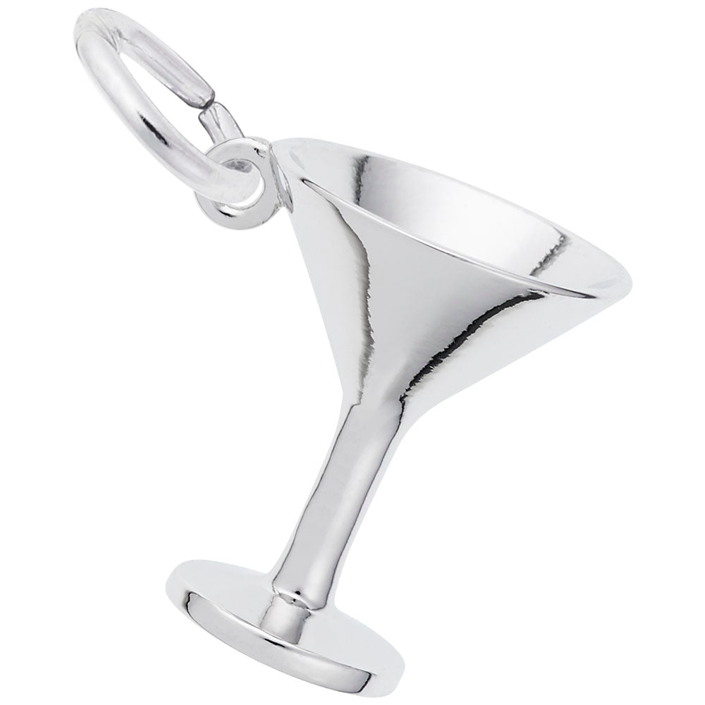 Rembrandt Sterling Silver Martini Glass Charm.
