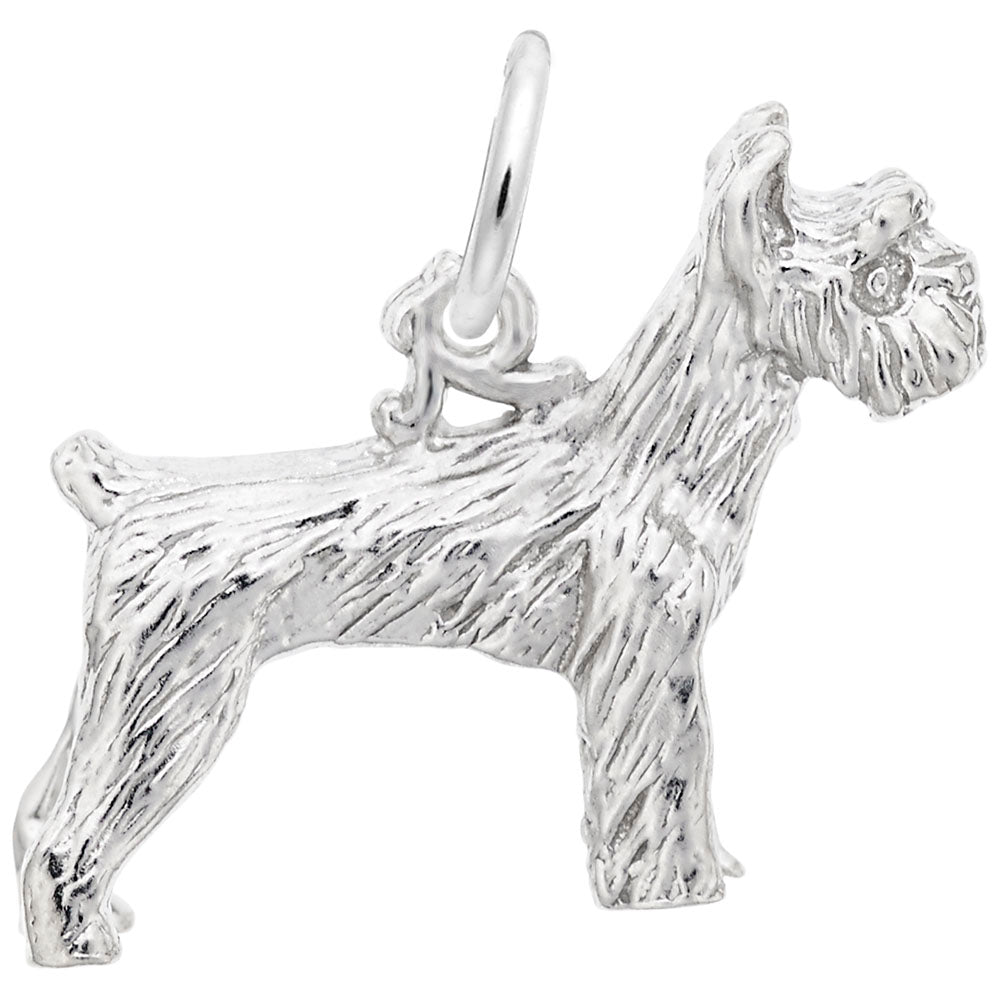 Rembrandt Sterling Silver Schnauzer Dog Charm.