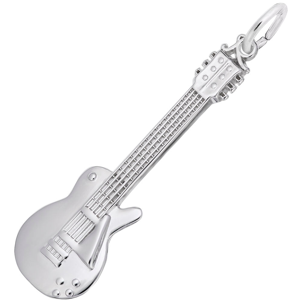 Rembrandt Sterling Silver Electric Guitar Charm.