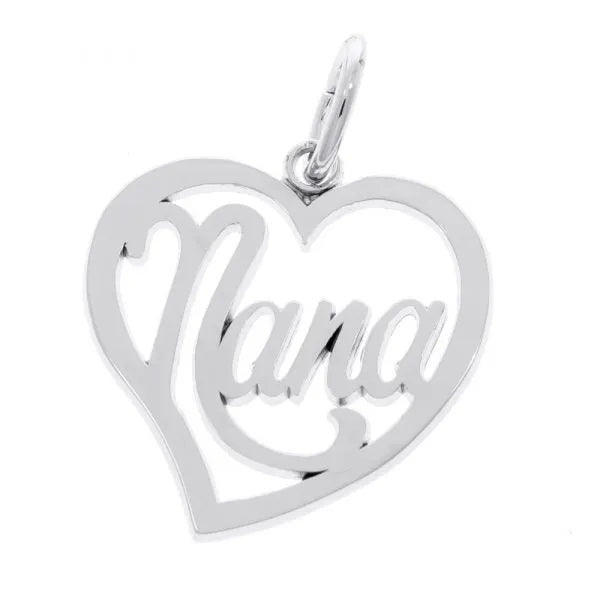 Rembrandt Sterling Silver NANA Heart Charm
