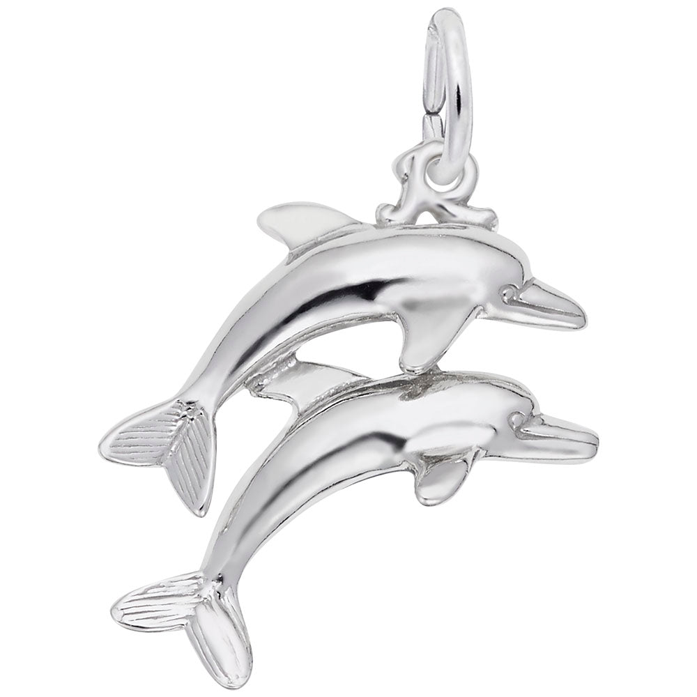 Rembrandt Sterling Silver Two Dolphins Charm.