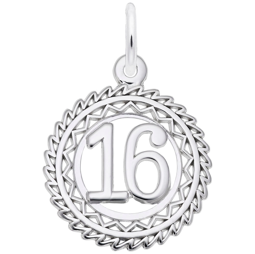 Rembrandt Sterling Silver Number 16 Charm.