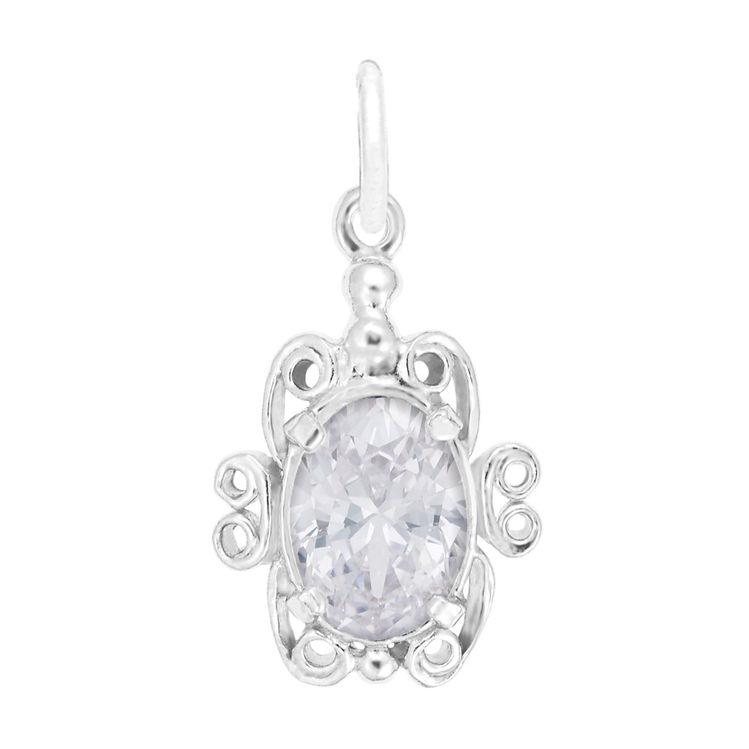 Rembrandt Sterling April Synthetic Stone Charm.