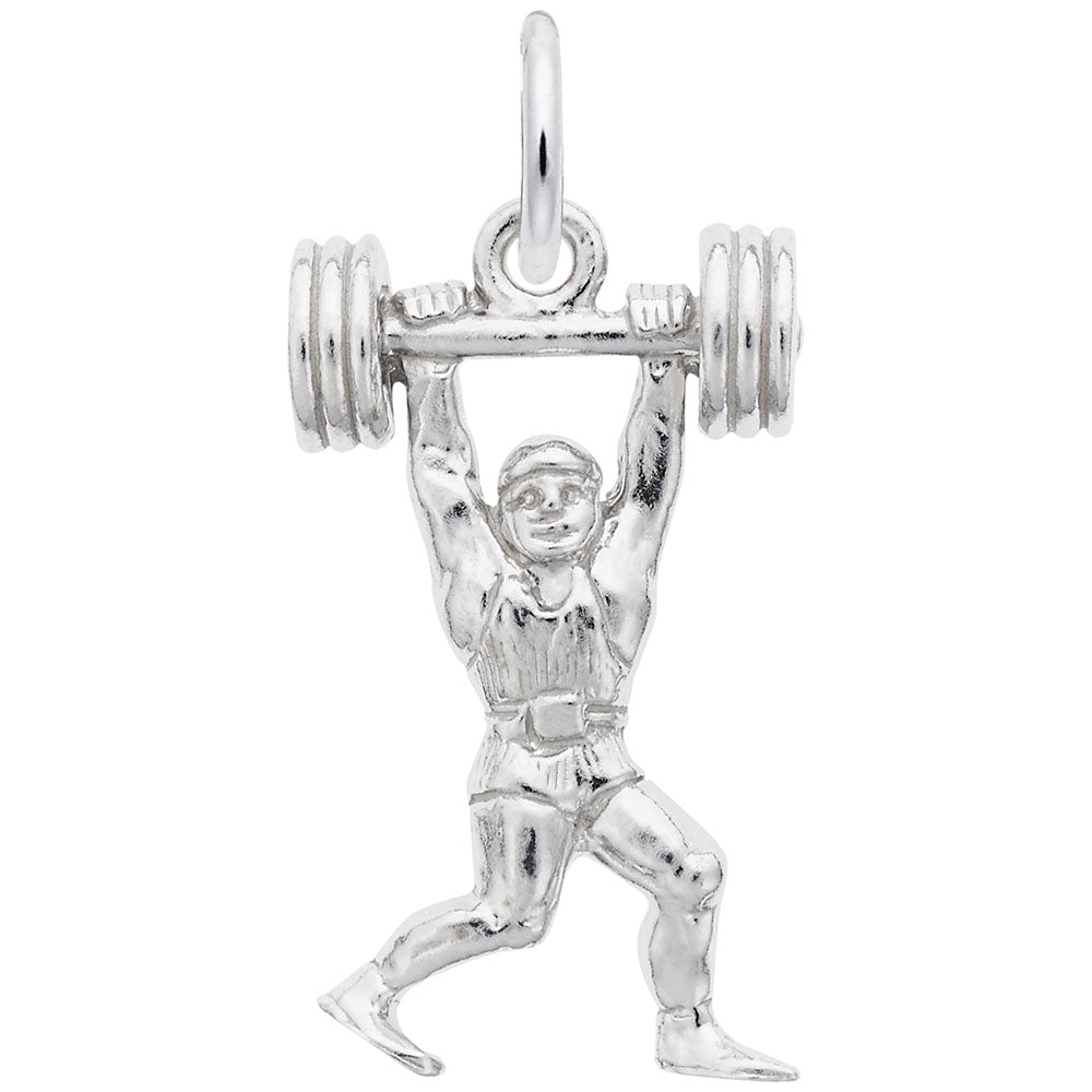 Rembrandt Sterling Silver Weight Lifter Charm.