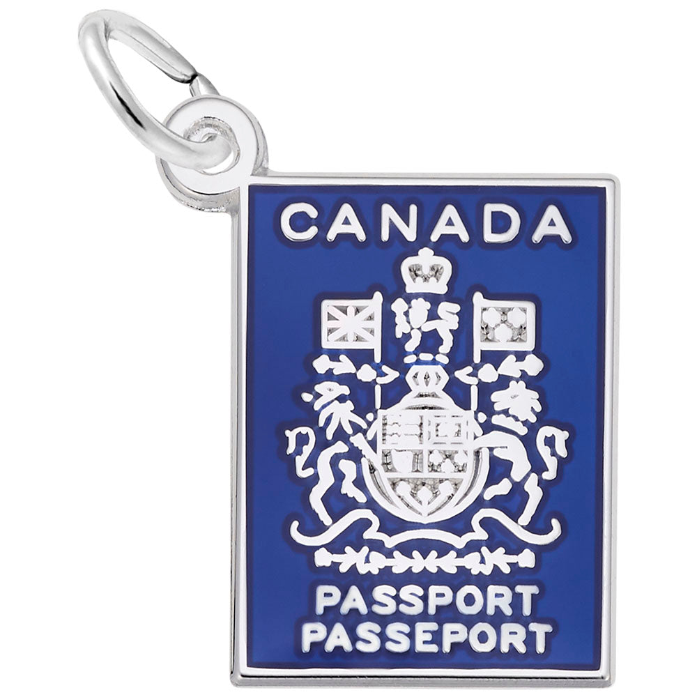 Rembrandt Sterling Silver Canada Passport Charm.