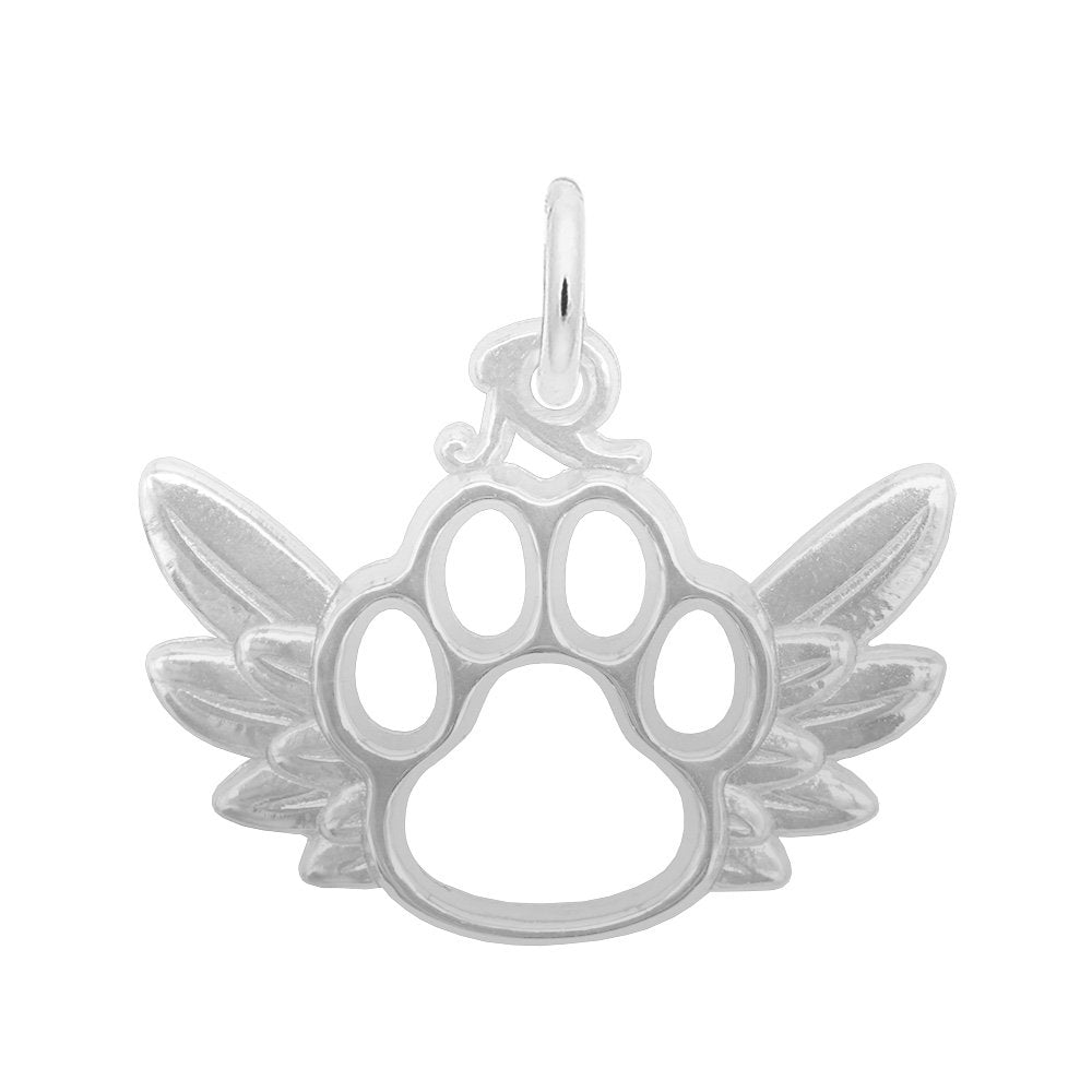 Rembrandt Sterling silver Dog Paw with Wings Charm.