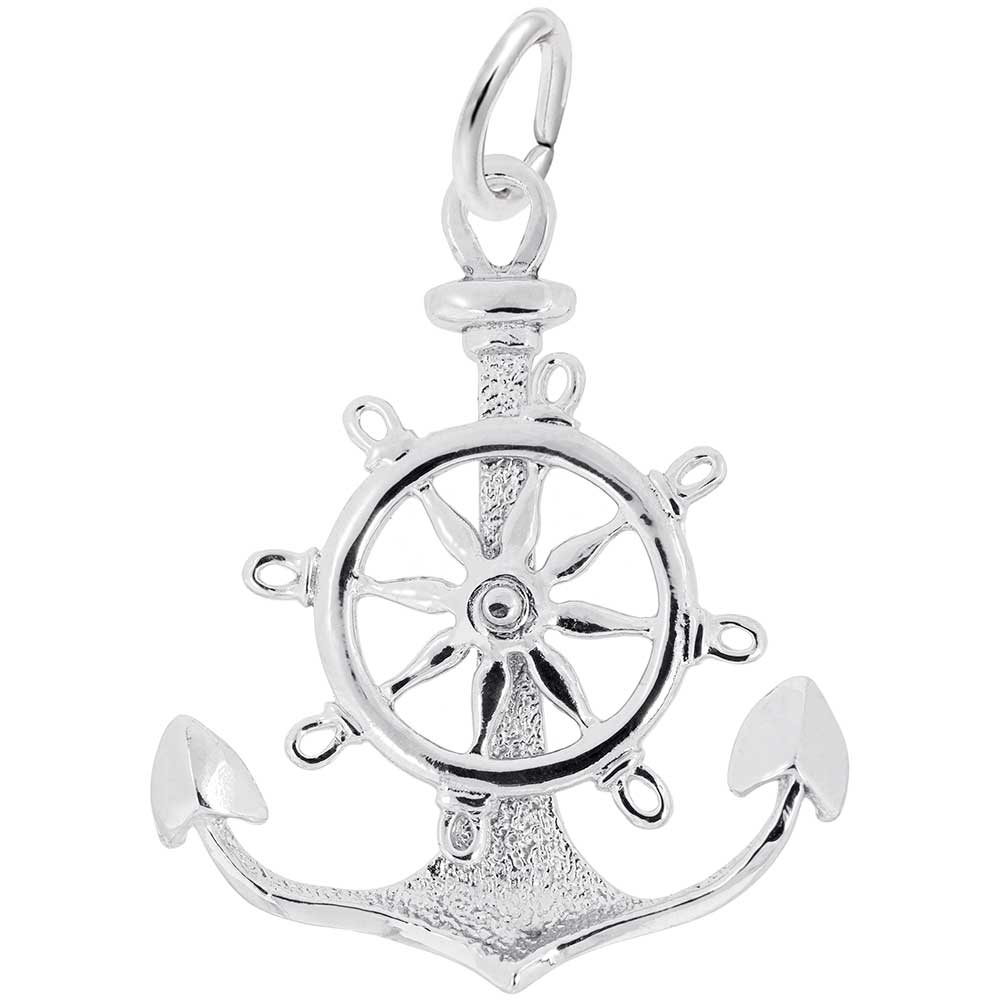 Rembrandt Sterling silver Anchor &amp;Moveable Wheel charm