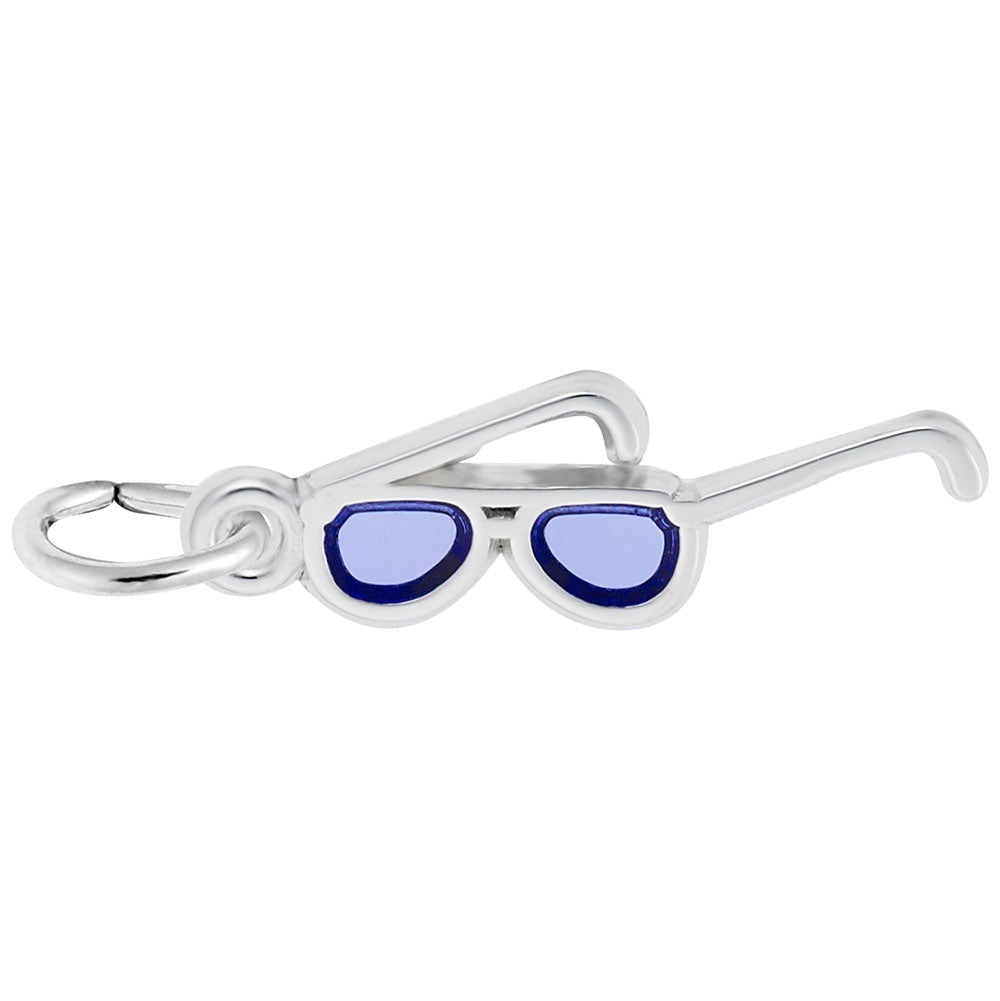 Rembrandt Sterling Silver Eyeglasses with Blue Epoxy Charm.