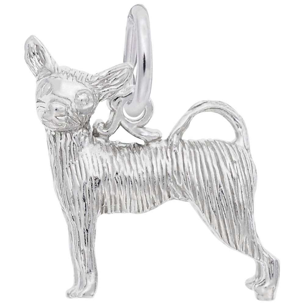 Rembrandt Sterling Silver Chihuahua Dog Charm.
