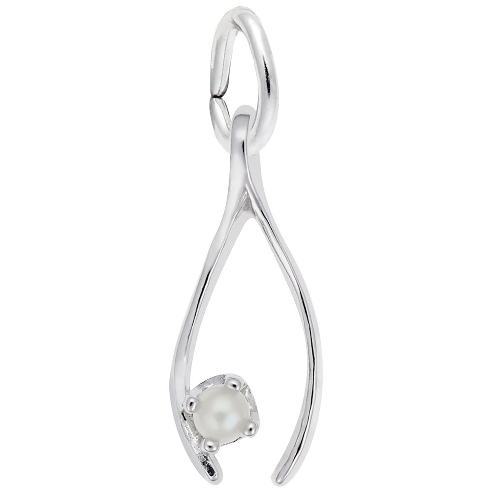 Rembrandt Sterling Silver Wishbone with Pearl Charm.