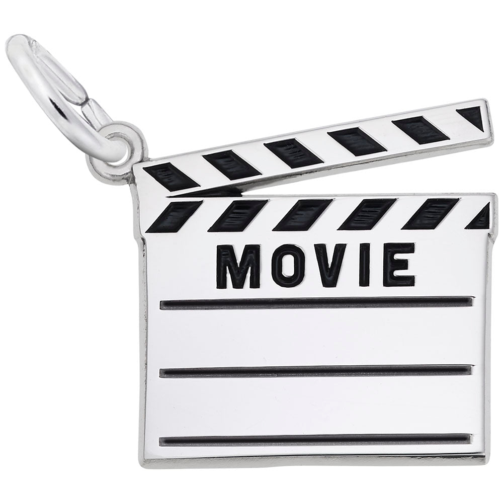 Rembrandt Sterling Silver Movie Clip Board Charm.