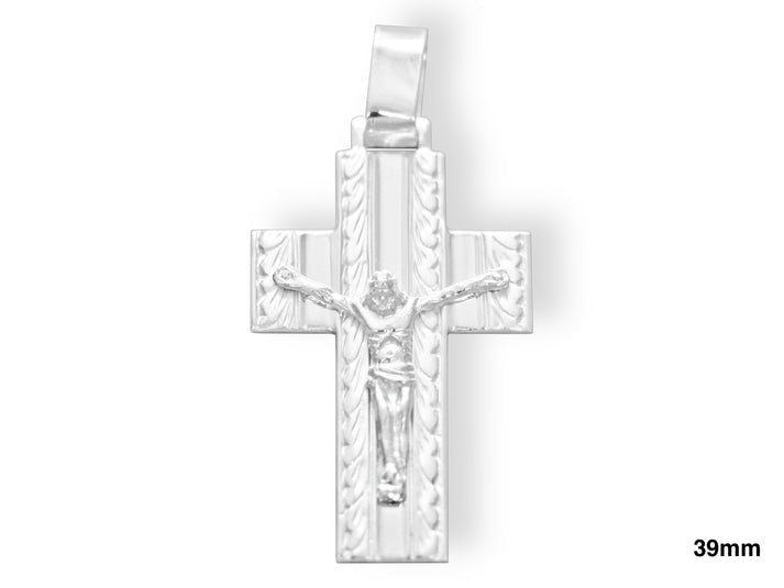 Sterling Silver 39x23mm Crucifix Pendant