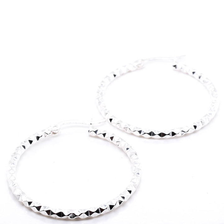 Sterling Silver 50MM Twisted Hoop Earrings.