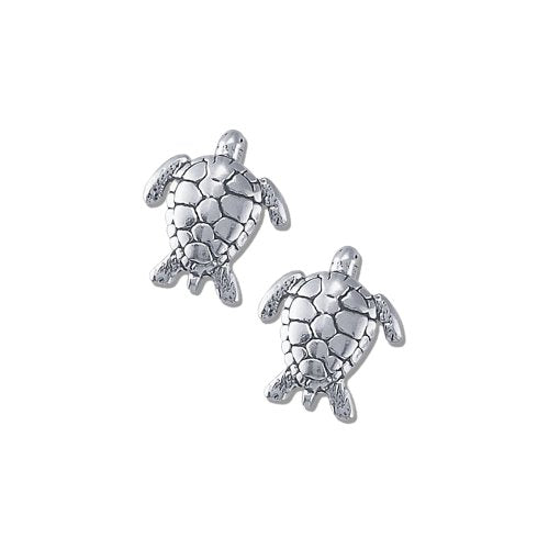 Graziella Sterling Silver Turtle Stud Earrings.