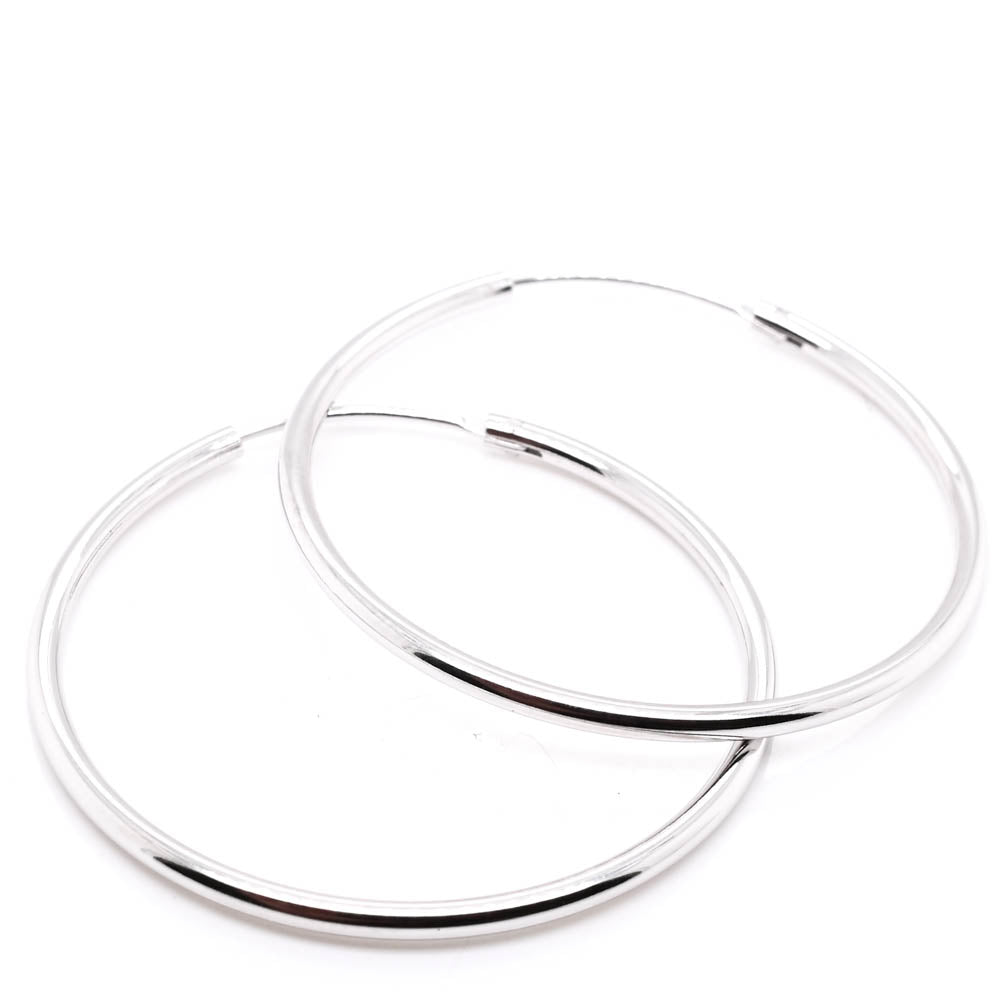 Sterling silver 50mm Hoop Earring.