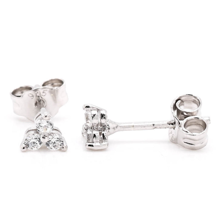 Graziella Sterling Silver C.Z Cluster Set Stud Earrings.