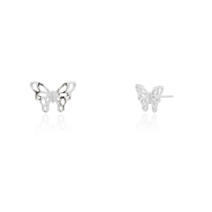 Graziella Sterling Silver Butterfly Stud Earrings.