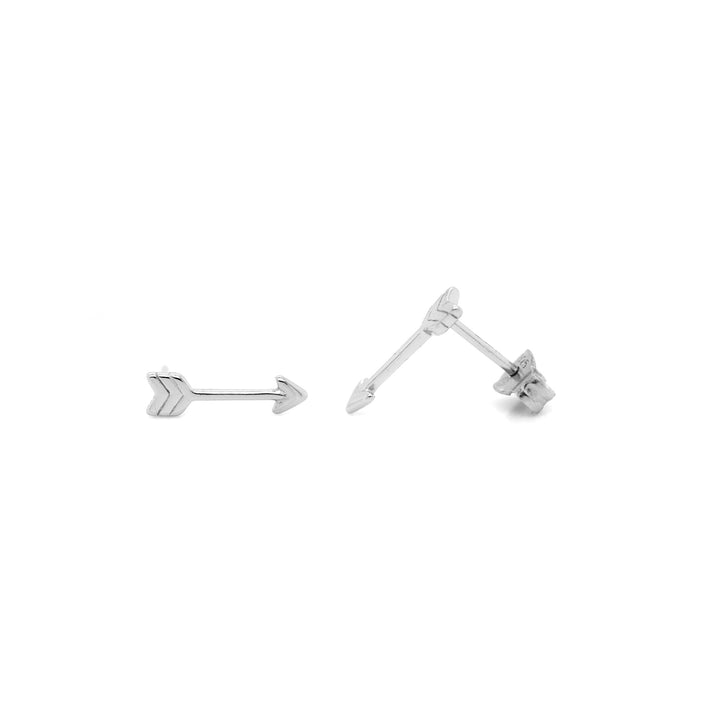 Graziella Sterling Silver Arrow of Love Stud Earrings.