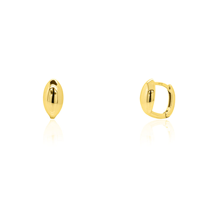 Graziella Sterling Silver Gold Vermeil Mini Marquise Bead Huggies Earrings.