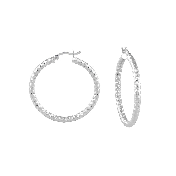 Sterling Silver 30MM Twisted Hoop Earrings.