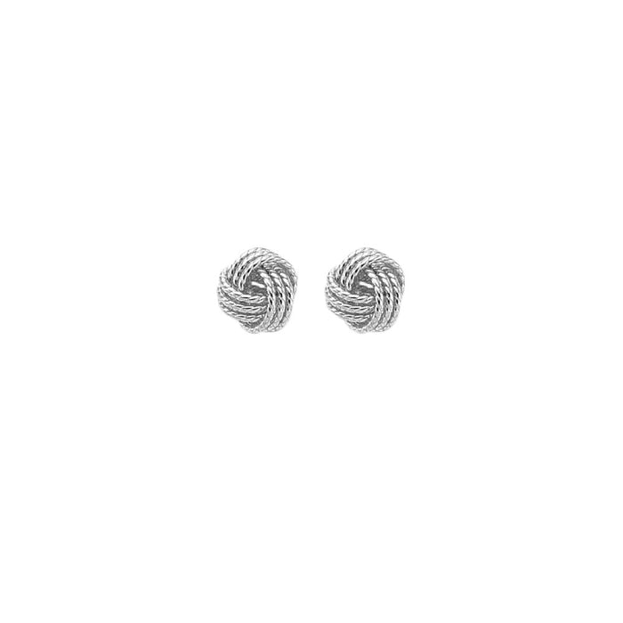 Graziella Sterling Silver 6mm Love Knot Stud Earrings.