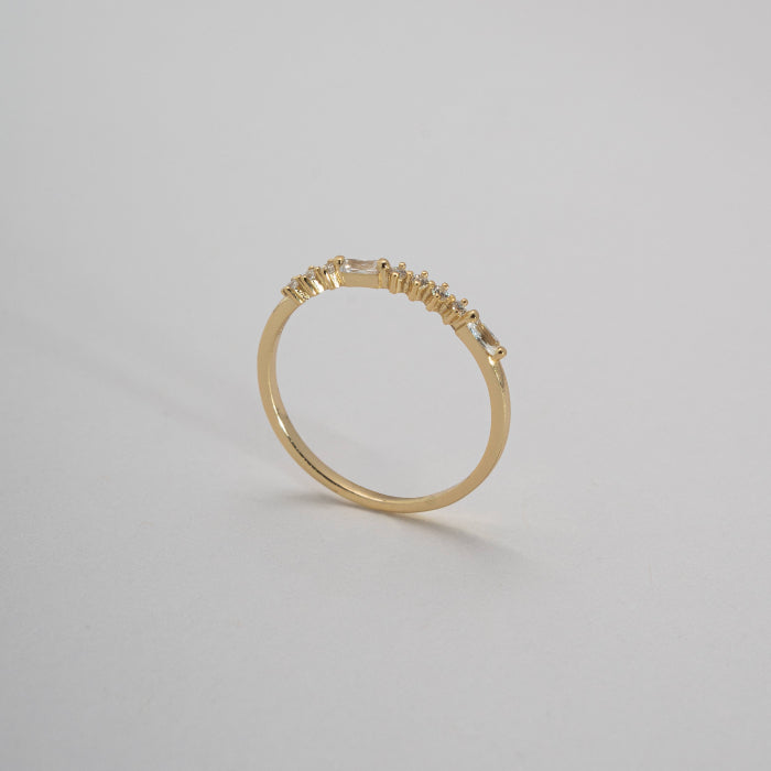 Graziella Sterling Silver Gold Vermeil Cz Morse Code ILU Ring.