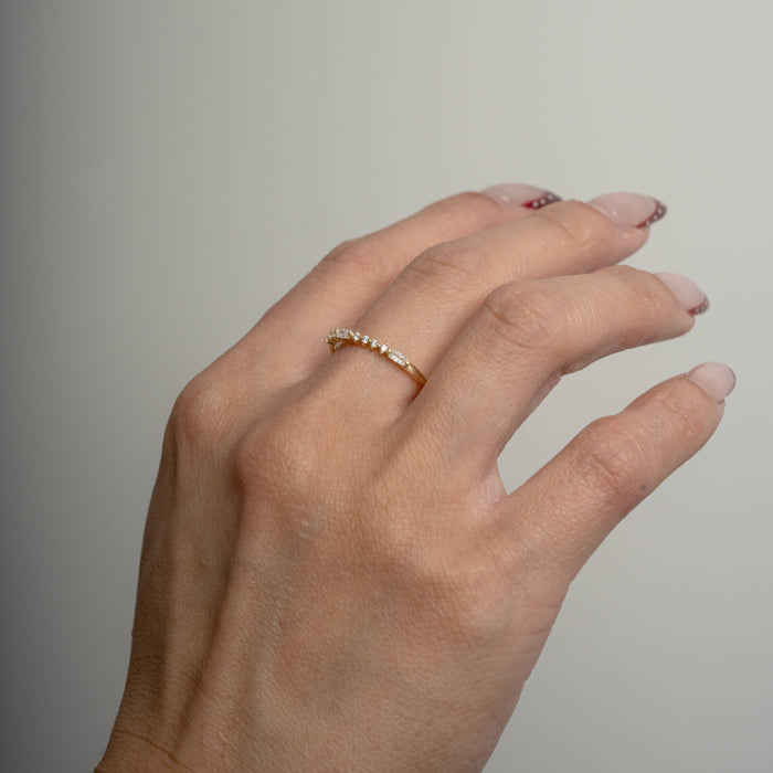 Graziella Sterling Silver Gold Vermeil Cz Morse Code ILU Ring.