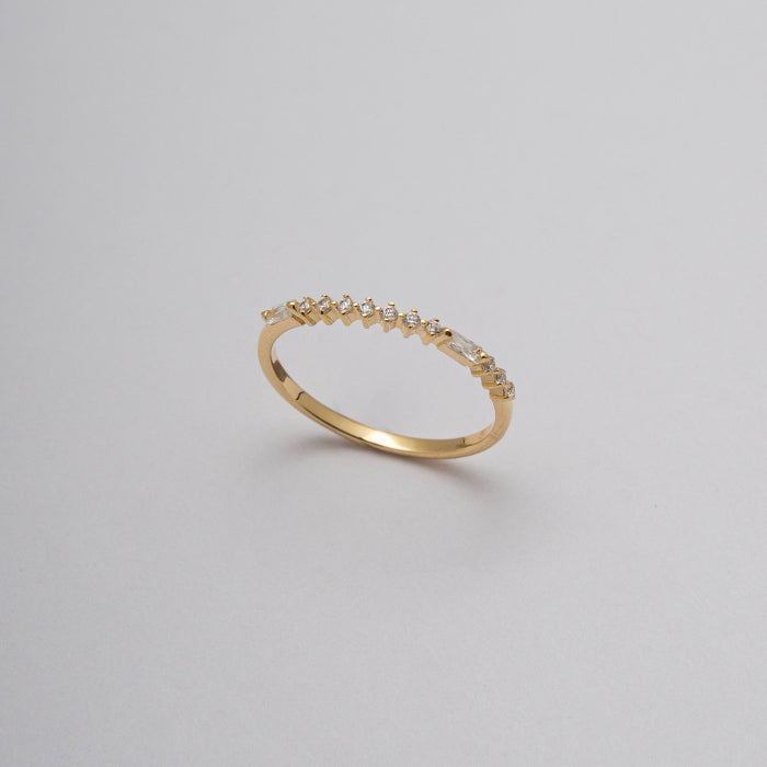 Graziella Sterling Silver Gold Vermeil Cz Morse Code BESTIE Ring.