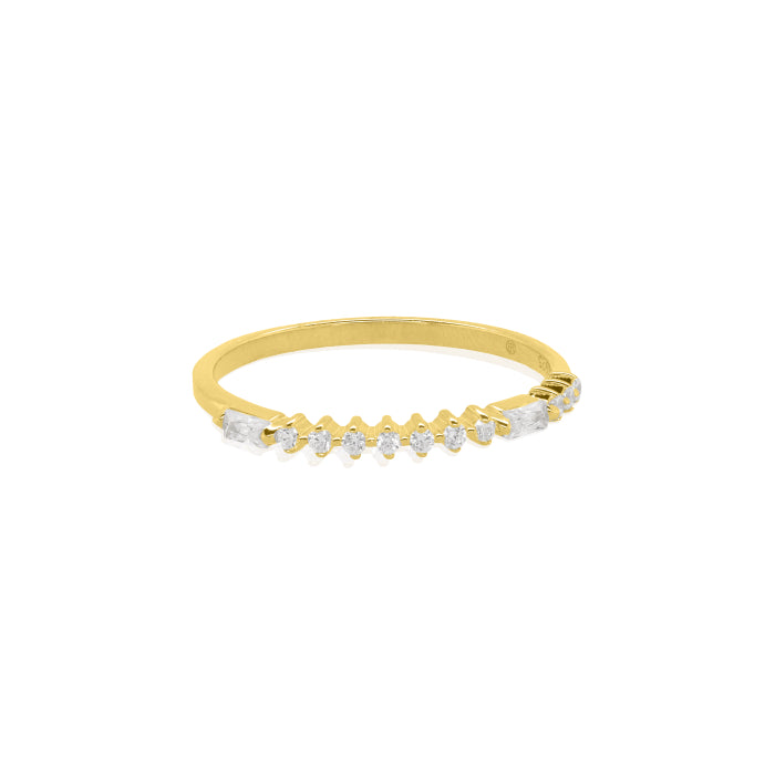 Graziella Sterling Silver Gold Vermeil Cz Morse Code BESTIE Ring.
