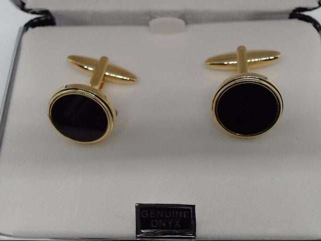 Weber Stainless Steel Onyx Cufflinks.