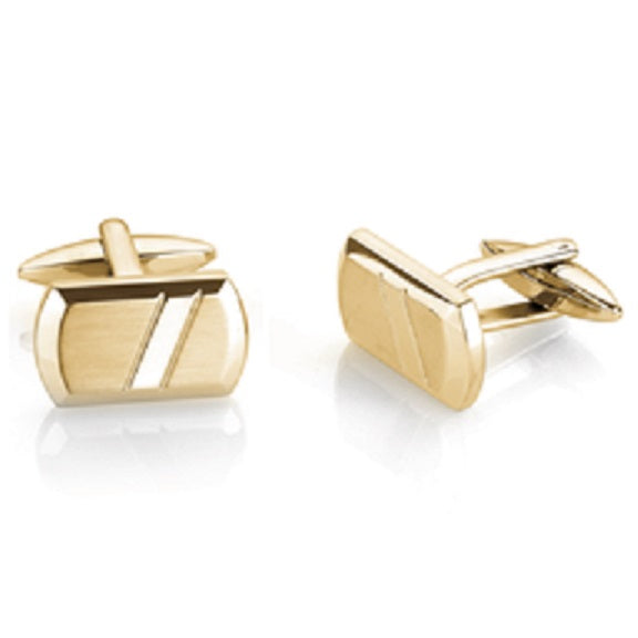 Italgem Steel Yellow IP Plated/ Steel Cuff Links.