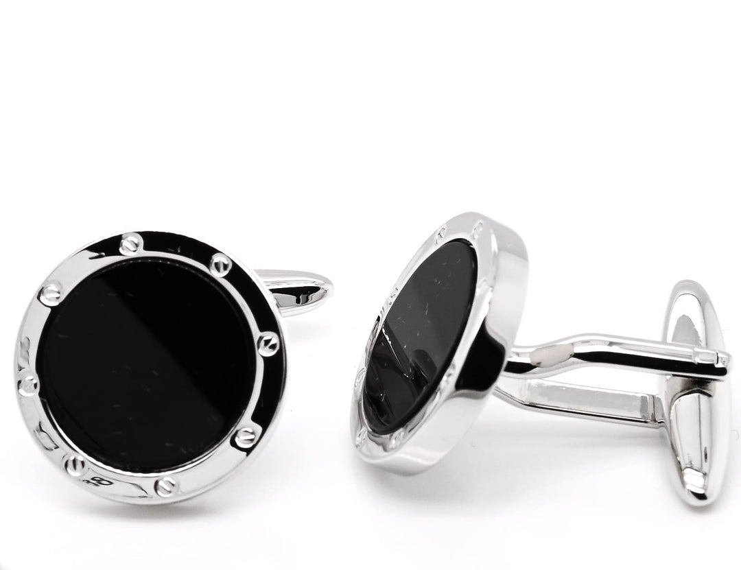 Stainles Steel Black Onyx Cufflinks.