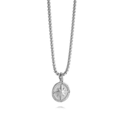 Italgem steel 20" North Star Necklace.