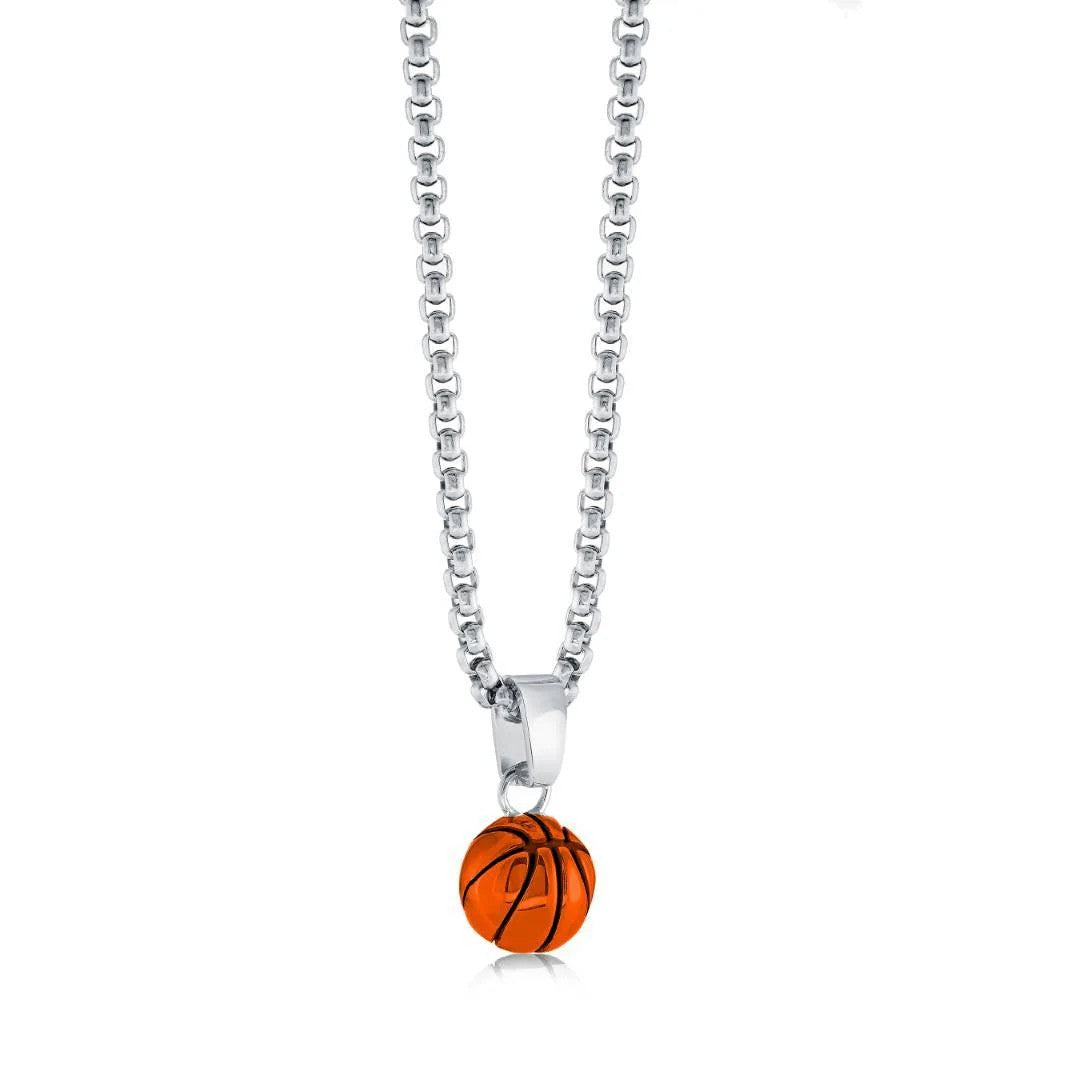 Italgem steel Junior Essentials 20" Basketball Necklace.