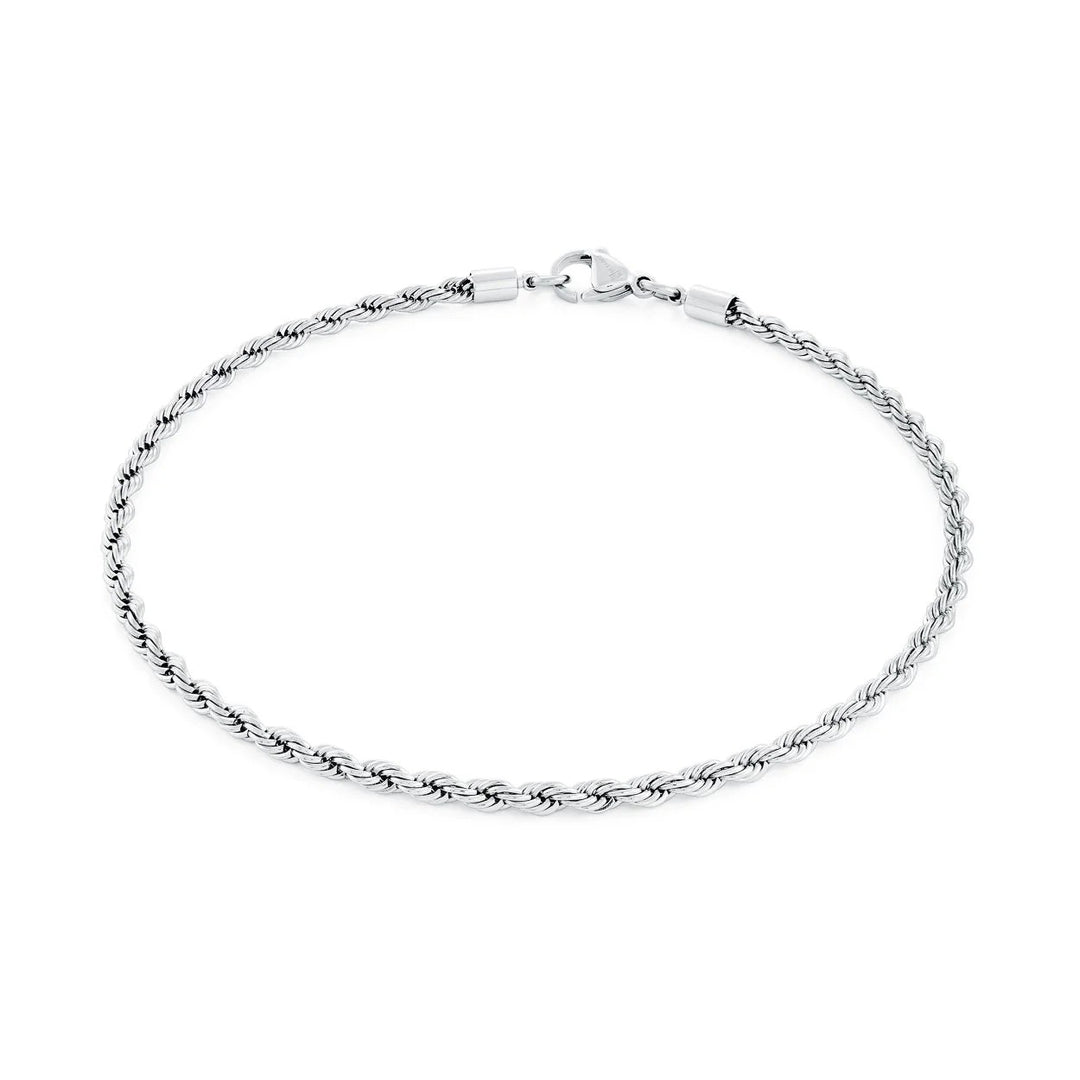 Italgem Steel Junior Essentials 7" 3mm Rope chain Bracelet.