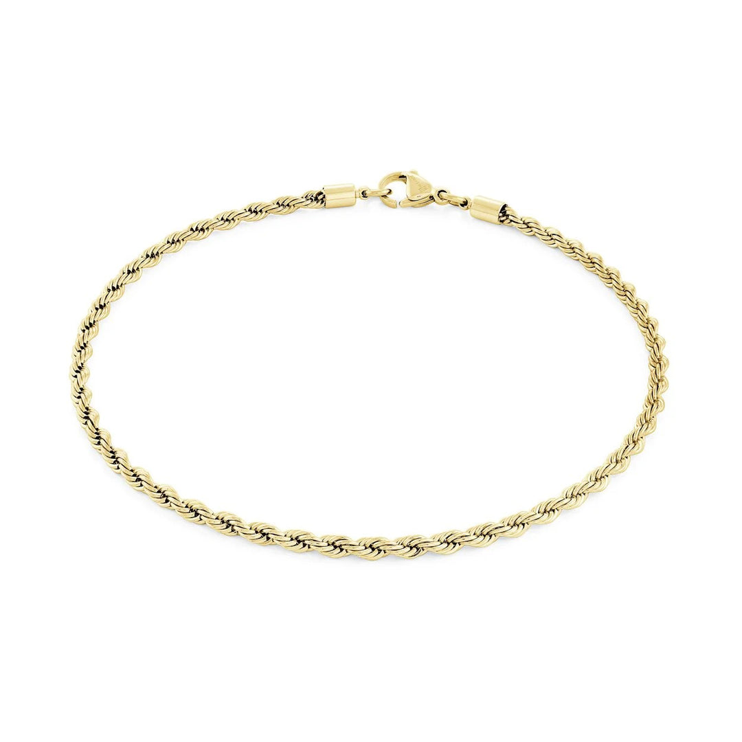 Italgem steel Junior Essentials 7" 3.3mm Rope Chain Bracelet.