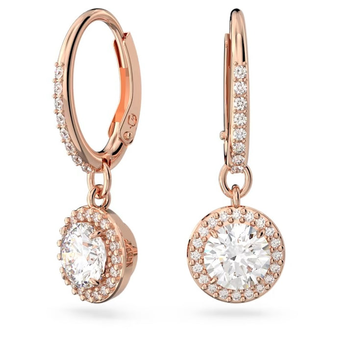 Swarovski Constella White Pavé Rose Gold-Tone Drop Earrings