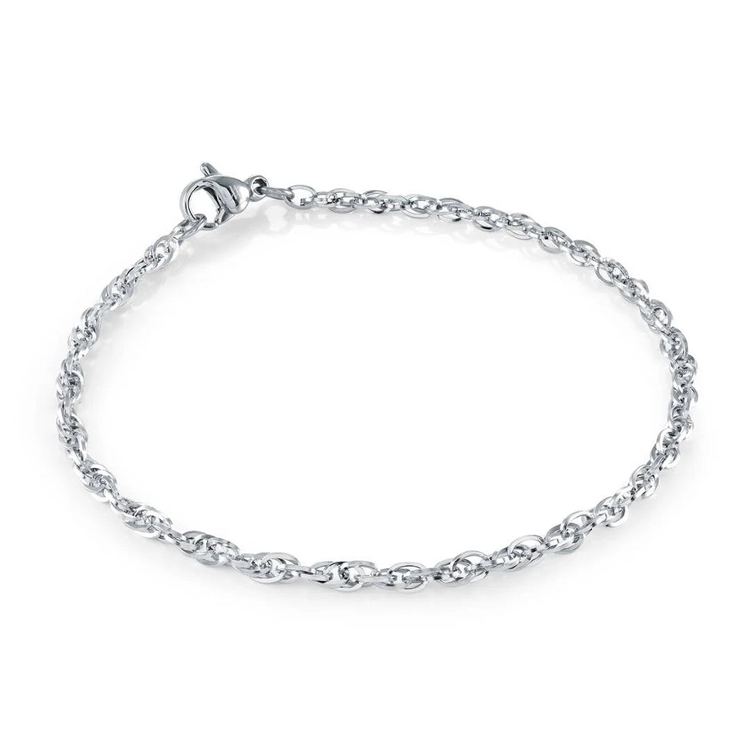 Veloria Steel 9" 2.2mm Olympic-Link Anklet.