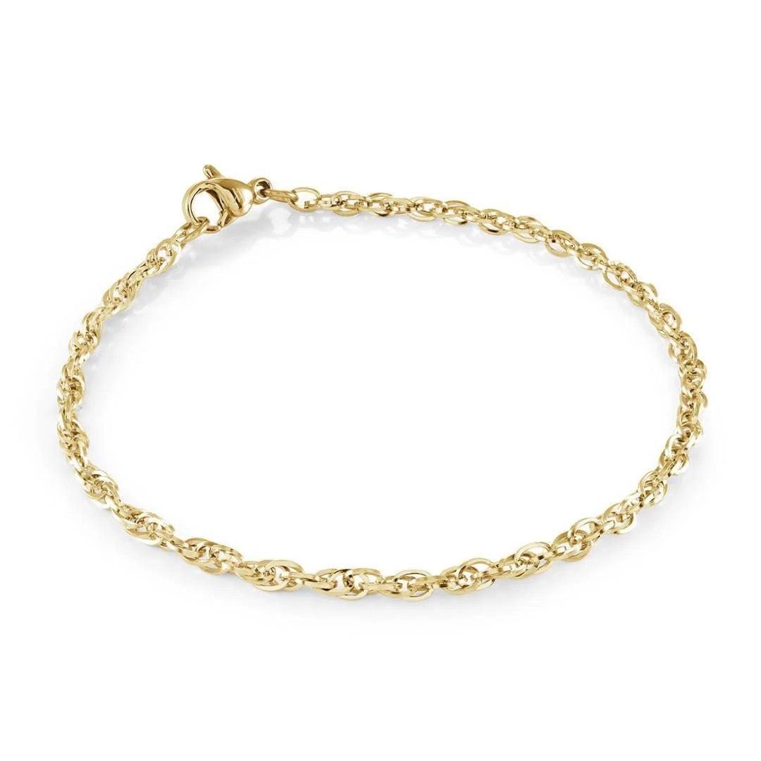 Veloria Stainless Steel 7.25" Rope Chain Bracelet.