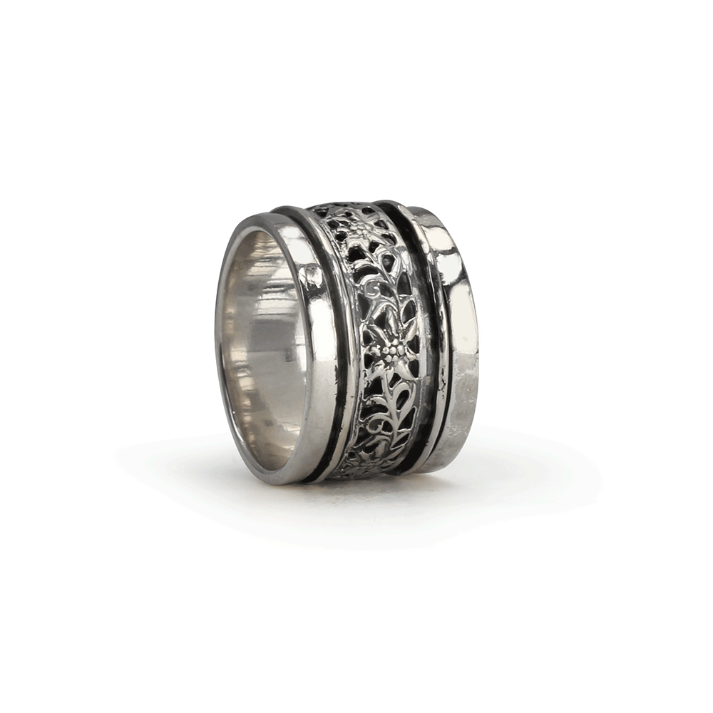 "Satori" Meditation Ring Sterling Silver. Size 8.