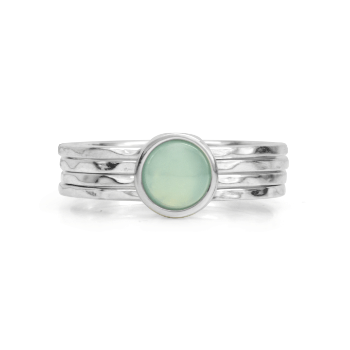 Still Meditation Ring, Still, MR6601, Sterling Silver and Blue Chalcedony. Size 8.