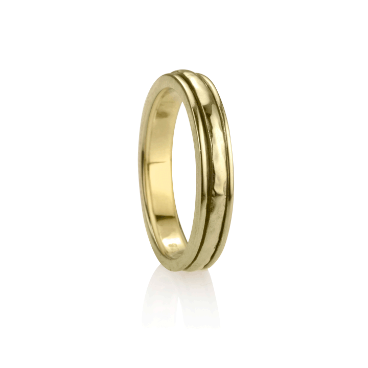 "Prana" Meditation Ring Sterling silver 14KT Yellow Gold Vermeil, Size 7.