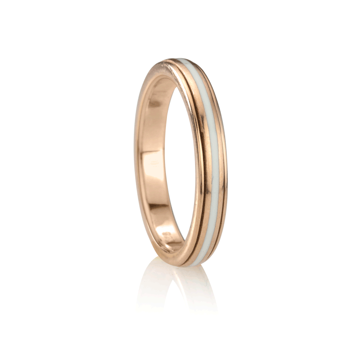 "Virtue" Meditation Ring Sterling Silver and 14KT Rose Gold Vermeil. Size 6.