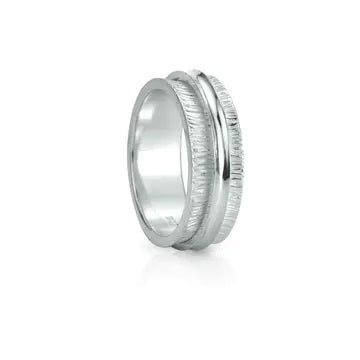 "Treasure" Sterling Silver Meditation Ring. Size 8.