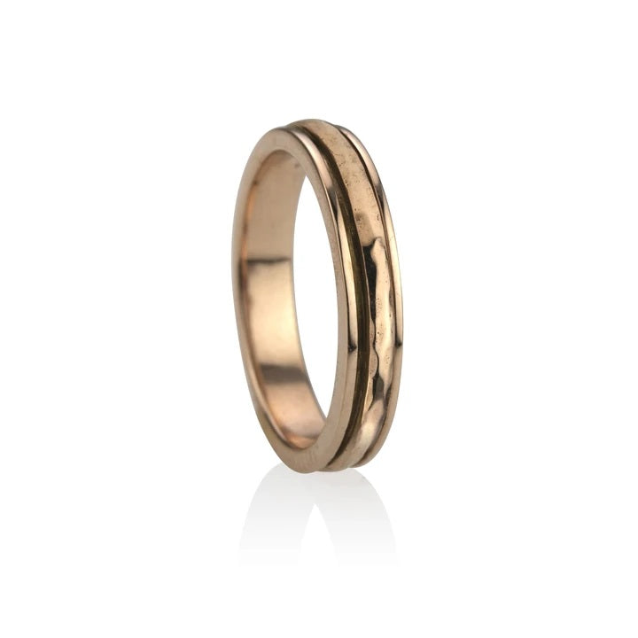 Prana Meditation Ring Sterling Silve14KT Rose Gold Vermeil. Size: 8