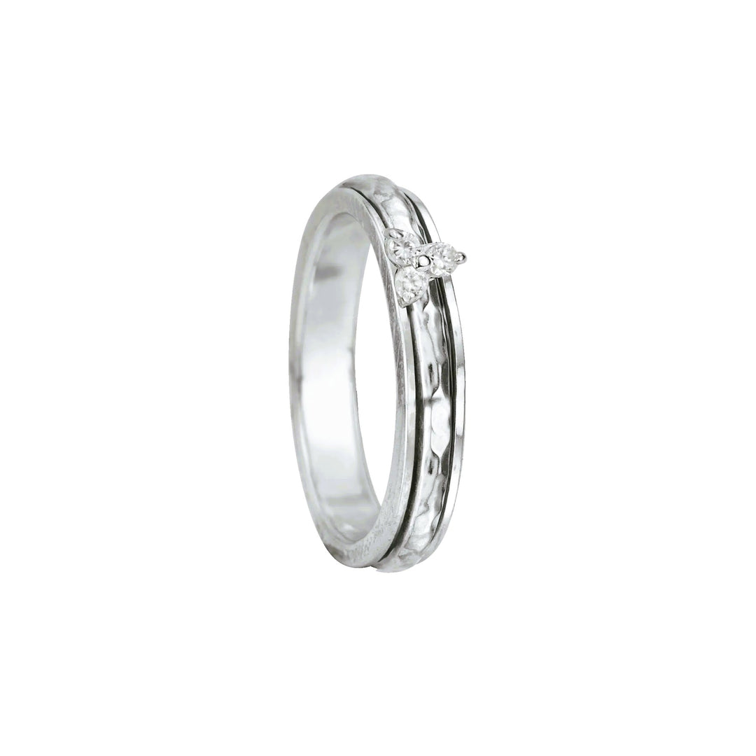 Meditation Ring "Dew" Sterling Silver C.Z. Size: 7