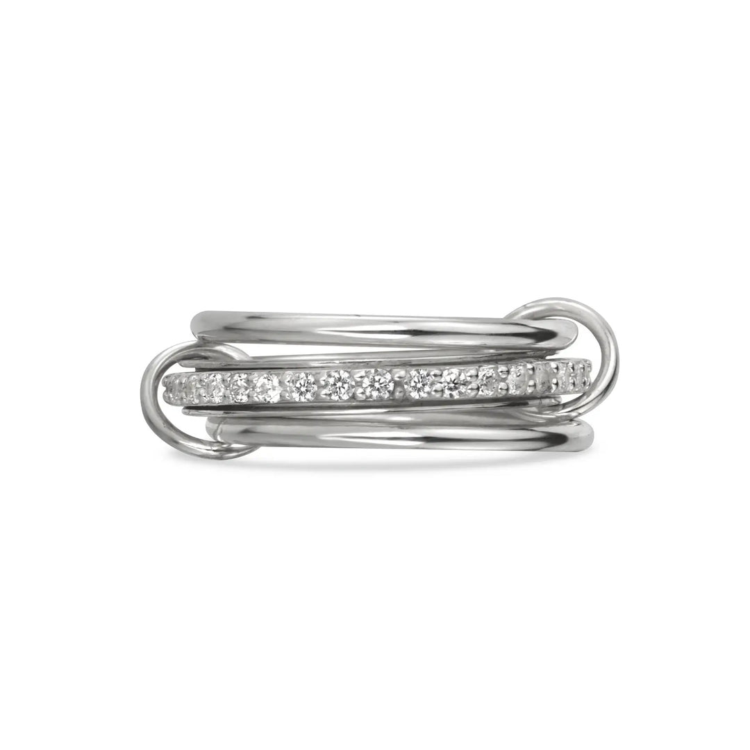 Meditation Ring "Union" Sterling Silver C.Z. Size: 7
