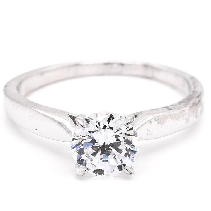 Graziella Sterling Silver Round Brilliant Cubic Zirconia Ring - Size 7